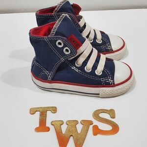 Converse All Star Kids High-Top Sneakers - Blue Red And Withe Sz 5‎